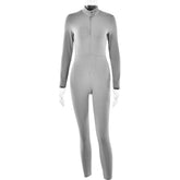 Slim Jumpsuit Jumpsuit Long Sleeve Zipper Outdoor Sports StCollar